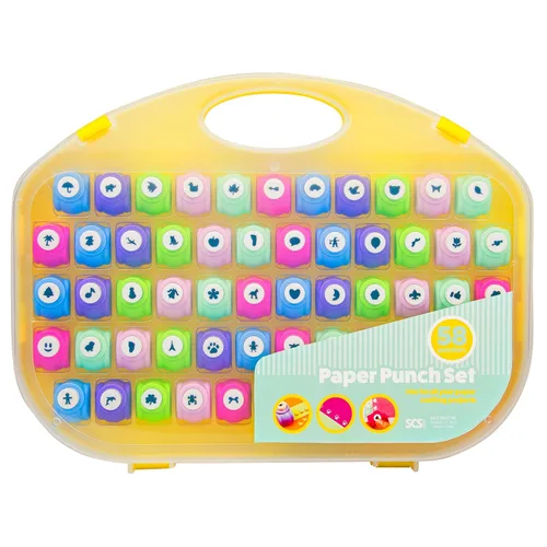 Miniatura 8 de Perforadoras de papel para álbum de recortes, 58 perforadoras pequeñas con estuche, todos diseños diferentes 58 piezas
