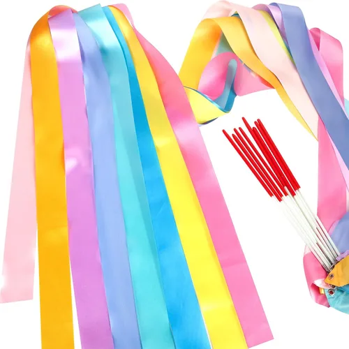 8 piezas de cintas de gimnasia arcoíris pastel para fiestas, decoraciones para niños, rellenos de bolsas de botín estéticas para niñas, fiesta de