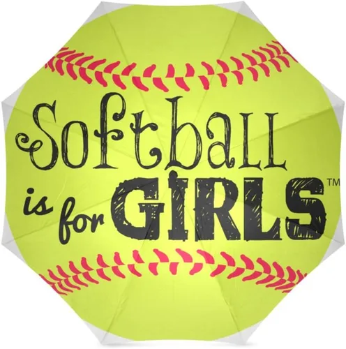 Miniatura 2 de Artsbaba Paraguas de softball es para niñas, paraguas de lluvia plegable con protección UV, paraguas compacto de viaje