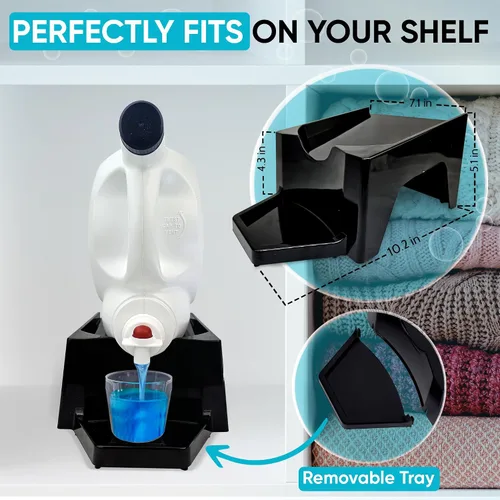 Miniatura 2 de TidyFriend - Dispensador de detergente para ropa con bandeja, dispensador de jabón para ropa con patas de goma antideslizantes para organización