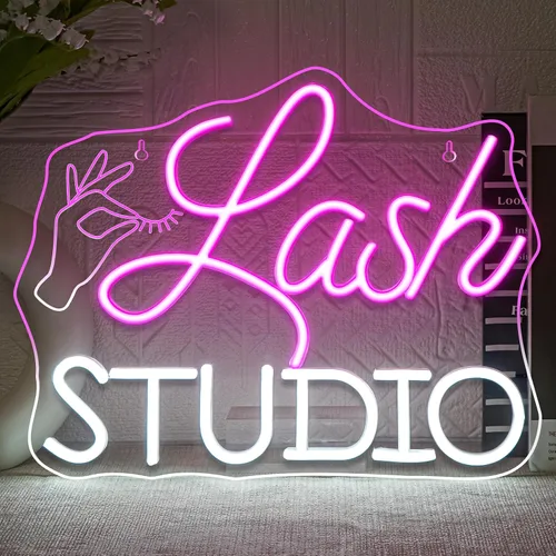 Miniatura 14 de Letrero de Neón Bienvenido a la Jungla en Rosa, Luz de Neón LED para Decoración de Pared, Letrero USB de Letras Iluminadas para Dormitorio