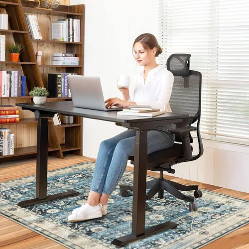 Miniatura 2 de Anidaroel Tapete para silla de oficina en casa para suelo de madera, 48 x 60 pulgadas, protector de alfombra para silla de oficina para silla Azul