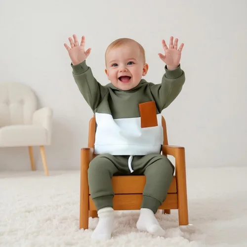 Miniatura 115 de Conjunto de ropa de otoño e invierno para bebé y niño, sudadera larga con capucha y pantalones para niños pequeños, 6, 12, 18, 24 meses, 2T