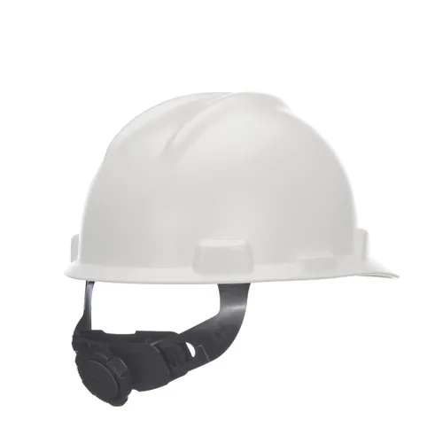 MSA 10203081 V-Gard - Casco de seguridad estilo gorra, con suspensión de trinquete Fas-Trac III, carcasa de polietileno, protección contra impactos