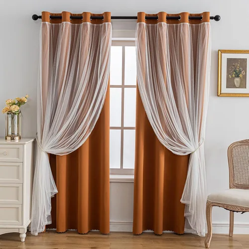 Miniatura 45 de Anytime Cortinas opacas y transparentes para ventana, par de paneles de cortinas lisas con ojales en la parte superior, 35 pulgadas de ancho x 63