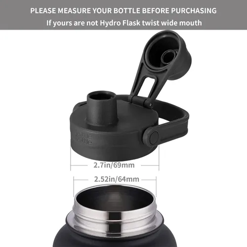 Miniatura 7 de BOTTLE BOTTLE Tapa deportiva de boca ancha para botellas de 12 onzas, 18 onzas, 20 onzas, 32 onzas, 40 onzas, tapa de repuesto con boquilla