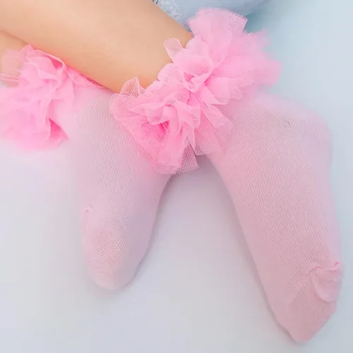 Miniatura 7 de 8 pairs girls ruffle socks lace ruffle princess dress socks newbornsbabiestoddlerslittle girls