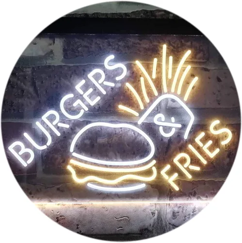 Miniatura 15 de ADVPRO Burgers & Fries Fast Food Open Shop - Letrero de neón LED de doble color, azul y rojo, 16 x 12 pulgadas, st6s43-i3192-br