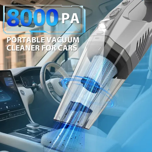 Miniatura 8 de THINKWORK Plumero de microfibra para limpieza del automóvil, kit de detalles interiores del automóvil con aspiradora de alta potencia de mano, sin