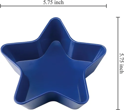 Miniatura 8 de UP Tazones de postre patrióticos en forma de estrella, cuenco pequeño de melamina para postre, aperitivos, helado, nueces o frutas, azul, 5.75