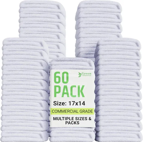 Miniatura 26 de GREEN LIFESTYLE Paquete de 150 toallas azules de 12 x 14 pulgadas, 100% algodón, superabsorbentes y duraderas para el automóvil, trapos reutilizables