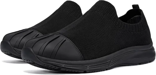 Miniatura 6 de LARNMERN Men's Non Slip Work Shoes Waterproof Food Service Zapatos Trabajo Antideslizantes Water Resistant Walking Slip-on Sneakers, Black