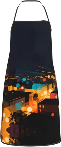 Miniatura 18 de Colorful Stars Delantal con bolsillos, delantales resistentes a las gotas de agua para mujeres y hombres, delantal ideal para uso doméstico