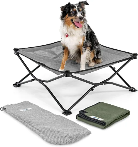 Miniatura 11 de Coolaroo On-The-Go - Kit de cama elevada para perros portátil y refrescante con tela HeatShield para perros pequeños, ligera y compacta, incluye