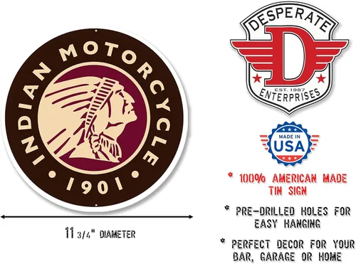 Miniatura 2 de Desperate Enterprises Logotipo redondo indio TSN2160