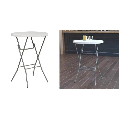 Flash Furniture Mesas plegables redondas de plástico con altura de barra para fiestas y eventos (31.5 pulgadas de diámetro)