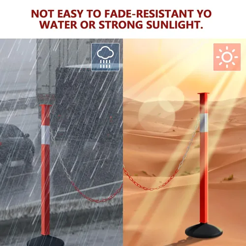 Miniatura 4 de Paquete de 4 conos de delineador de tráfico con base ponderada y collares reflectantes, barrera de seguridad de tráfico naranja ajustable
