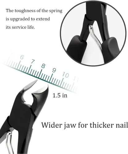 Miniatura 4 de Cortaúñas profesional con asas de agarre ergonómico, negro (negro)