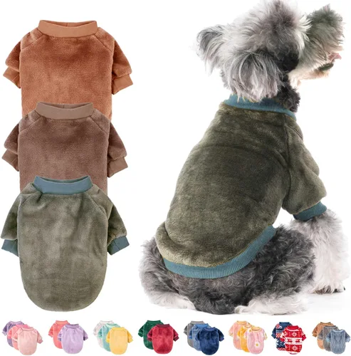 Miniatura 12 de FabriCastle Suéter pequeño para perro, paquete de 3 ropa para perros y gatos, chaquetas suaves y cálidas para perros pequeños, niños y niñas