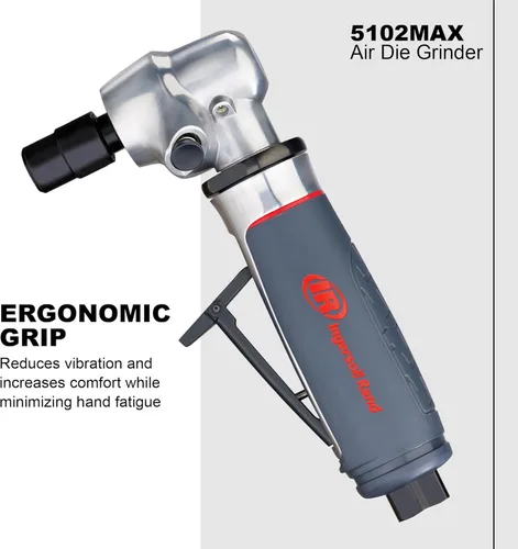 Miniatura 4 de Ingersoll Rand 5102MAX Amoladora Neumática de Troquel – Ángulo Recto, Agarre Ergonómico, Motor de 0.4 HP y 20,000 RPM, Herramienta Ligera, Bloqueo