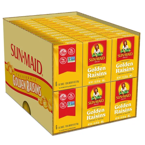 Miniatura 10 de Sun-Maid California Golden Raisins - Caja de tamaño compartido de 12 onzas, aperitivos de frutas secas, almuerzos de regreso a clases y edulcorantes