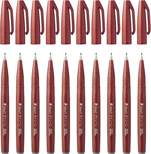 Miniatura 15 de Pentel Rotulador con punta de 0.079 in, tinta negra, 1 paquete de 10 bolígrafos
