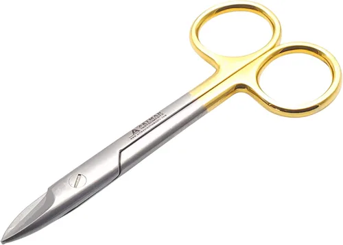 Miniatura 9 de ARTMAN INSTRUMENTS Tijeras de corte con cuello de corona dental, tijeras curvadas de 4.25 pulgadas para metal fino, plástico, hojas de goma, acero