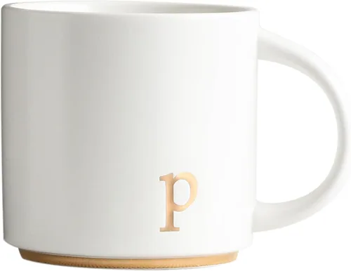 Miniatura 28 de COLLECTIVE HOME - Tazas de cerámica con monograma, tazas de café con inicial dorada de 15 onzas, elegantes tazas de té del alfabeto, elegante taza
