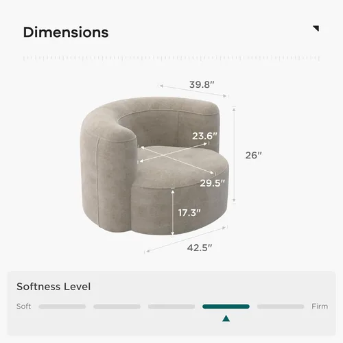 Miniatura 2 de Acanva - Sofá de terciopelo con respaldo curvo y diseño moderno de lujo, sofá minimalista cómodo para sala de estar, apartamento, espacio