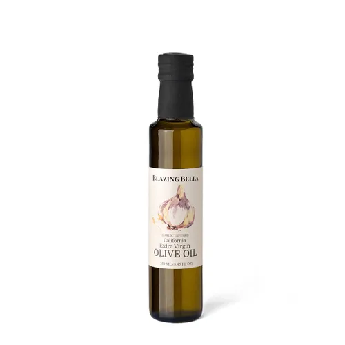Blazing Bella Aceite de oliva virgen extra con infusión de ajo: crea platos notables y memorables con este aceite de oliva de ajo premium de