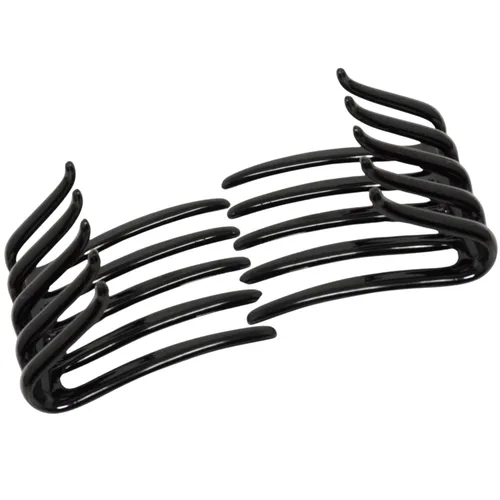 Miniatura 11 de Parcelona Cangrejo francés entrelazado marrón mediano 2 1/4 pulgadas celuloide antideslizante coleta clips flexibles resistentes pinzas para el pelo