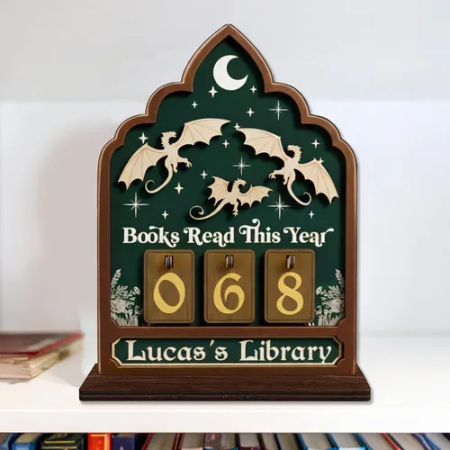Miniatura 8 de Rastreador de Lectura de Libros Personalizado, Contador de Libros Leídos Este Año, Decoración de Biblioteca, Letrero de Seguimiento de Libros
