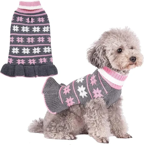 Miniatura 21 de KYEESE Suéter para Perros para Perros Pequeños, abrigos cálidos para mascotas, ropa para perros de otoño e invierno, vestido con agujero para la 06#