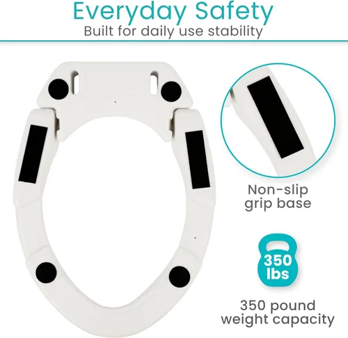 Miniatura 6 de Vive Asiento de inodoro elevado (alargado, añade 3.5 pulgadas) – Elevador y extensor de asiento de inodoro elevado para personas mayores