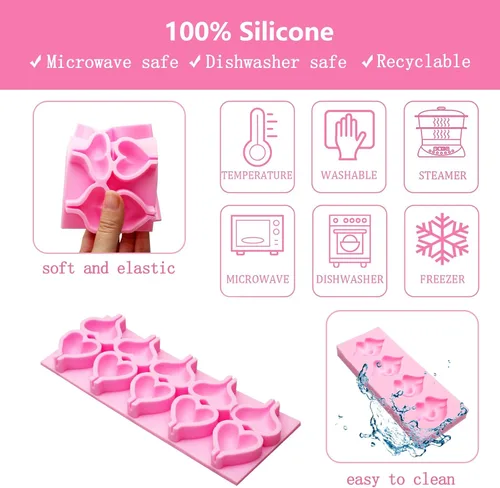 Miniatura 3 de Molde sexy de silicona para labios, molde para hornear de chocolate con forma de corazón para decoración de tartas de San Valentín, decoración