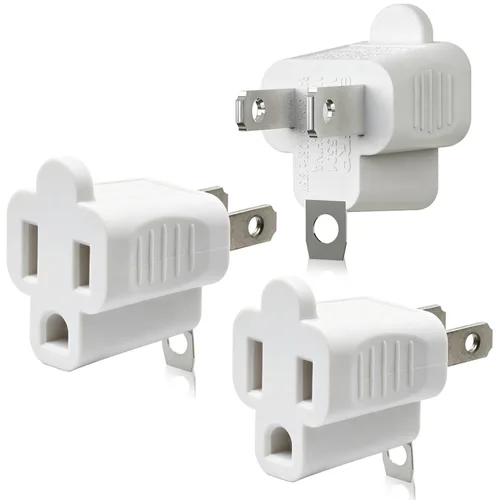 Miniatura 15 de ELEGRP Adaptador de 2 a 3 puntas, paquete de 2, gris - Adaptador de enchufe de conexión a tierra polarizado, certificación ETL