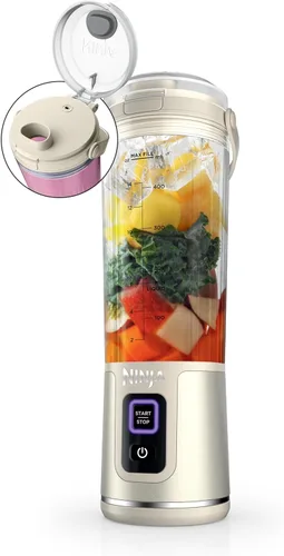 Ninja Blast Licuadora portátil, sin cable, recipiente de 18oz, licuadora personal para batidos y licuados, sin BPA, tapa a prueba de fugas y pico