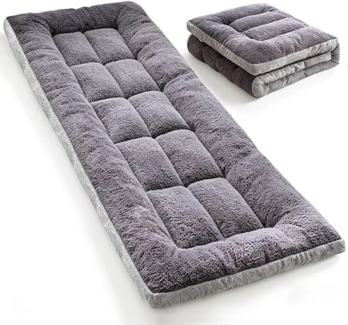 Miniatura 9 de Almohadilla Gruesa para Dormir de Campamento - Almohadillas de Cuna de Campamento de Pelusa de Cordero para Adultos, Colchoneta Suave para Dormir
