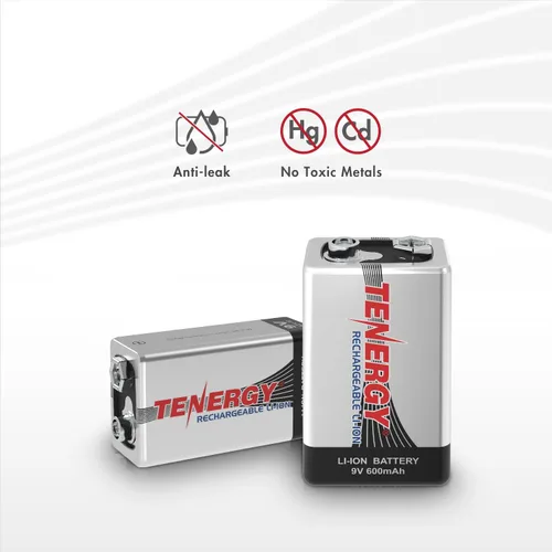 Miniatura 5 de Tenergy Combo: 4pcs 9V 600mAh Li-ion baterías recargables