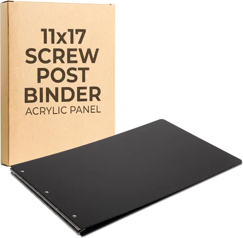 Carpeta organizadora de 11x17 pulgadas, organizador de documentos de tres postes fijos de acrílico en posición horizontal. Elegante carpeta