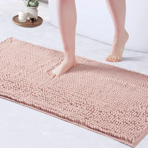 Miniatura 14 de FRESHMINT - Alfombras de baño de chenilla, 32"x20", alfombra antideslizante para el piso del baño y la bañera, alfombra de ducha suave y lavable