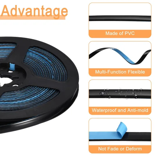 Miniatura 3 de uxcell Moldura flexible autoadhesiva, 20 pies, para despegar y pegar, cinta decorativa de sellado de tira de calafateo para encimeras, fregaderos