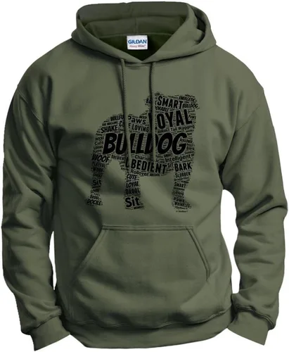 ThisWear Sudadera con capucha con capucha de Bulldog Inglés Word Art Dog Puppy Owner Gift Hoodie