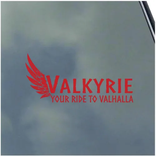 Miniatura 6 de Valkyrie Your Ride to Valhalla - Calcomanía de vinilo Asatru Norse God Odin Rune por KLO Graphics Blanco
