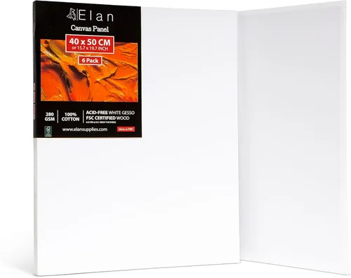 Miniatura 6 de Elan Tableros de lienzo para pintar de 7.9 x 7.9 pulgadas, paquete de 12 lienzos en blanco 100 % algodón sin ácidos para pintar de 8 onzas, paneles