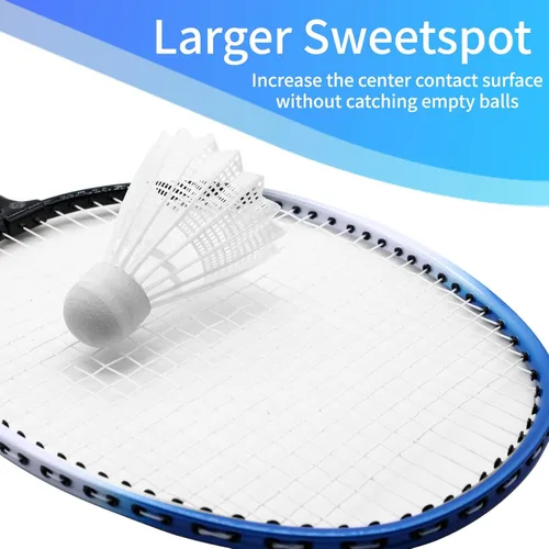 Miniatura 5 de Magicorange Juego de 4 Raquetas de Bádminton para Juegos de Patio Trasero al Aire Libre, Incluye 4 Raquetas, 4 Volantes, 4 Cintas de Agarre