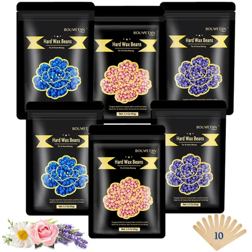 Miniatura 7 de Cuentas de cera dura, granos de cera de 2.2 libras para depilación, 10 paquetes de cuentas de cera multicolor para todo el cuerpo, cara, bikini