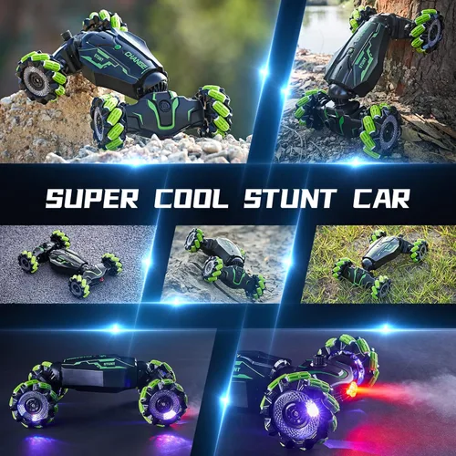 Miniatura 5 de TADOZIC Auto con sensor de gestos de control remoto 4WD, auto de acrobacias RC controlado a mano, vehículo de doble cara rotación de 360° con luz