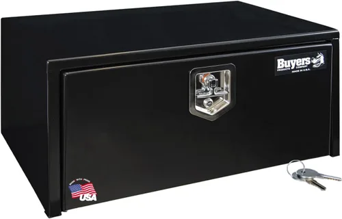 Miniatura 31 de Buyers Products 1703349 - Caja de acero negro para debajo de la carrocería con pestillo de mango en T, 14 x 12 x 18 pulgadas, caja de herramientas