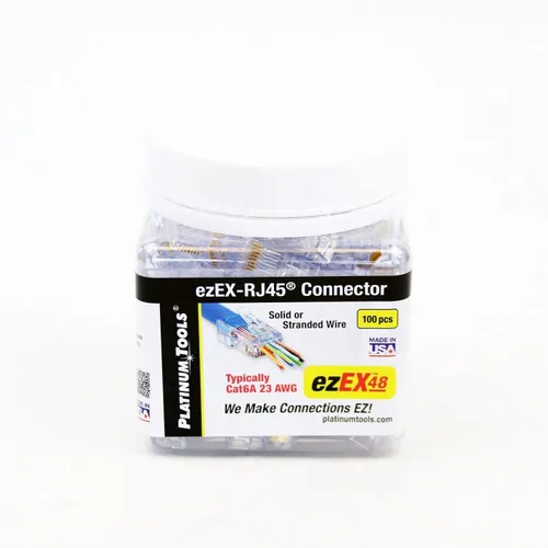 Miniatura 4 de Platinum Tools 202048J ezEX48 - Conector para terminación de cable Ethernet, 100 unidades por tarro